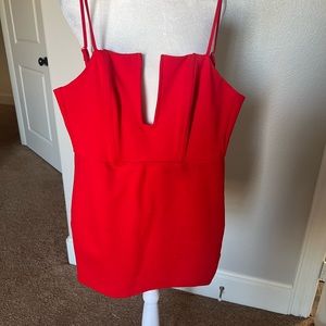 Red mini dress